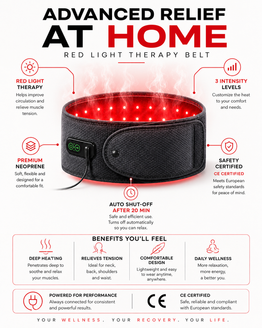 GentleCare™ - Advanced Red Light Therapy Belt for Instant Back Pain Relief.